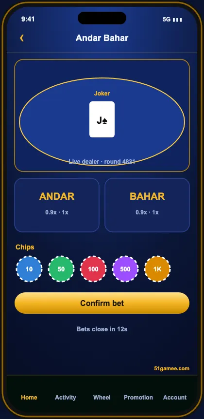 51 Game live casino